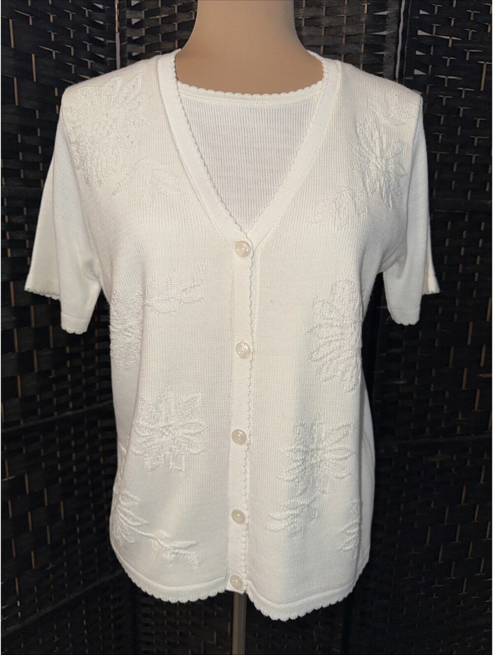 Alfred Dunner Petite Women's White Sweater - Size  PS